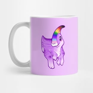 LGBTQ Pride Queer Cute Chibi Parasaurolophus Dinosaur cartoon drawing Mug